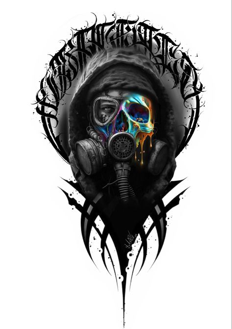 Cool Gas Mask Design, Gas Mask Drawing Sketches, Gas Mask Tattoo Design, Gas Mask Art Drawing, Skull Gas Mask Tattoo, Skull Gas Mask Drawing, Gas Mask Drawing, Skull With Gas Mask Tattoo, Monster Doodles