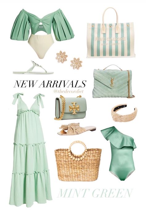 Mint Green Outfit Ideas, Mint Clothes, Mint Outfits, Green Summer Outfit, Mint Green Fashion, Green Outfit Ideas, Mint Green Outfits, Mint Outfit, Mint Fashion