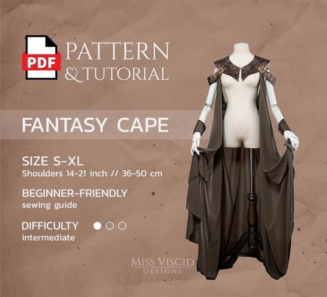 MissViscidDesigns - Etsy Elven Cloak Pattern, Elven Dress Pattern, Cloak Tutorial, Light Armour, Lotr Oc, Fantasy Cape, Cosplay Patterns, Elven Costume, Cape Pattern Sewing