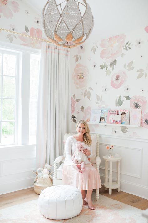 | Lillya’s Nursery and Giveaway | http://monikahibbs.com Blush Pink Nursery, Monika Hibbs, Mein Kind, Girl Nursery Room, Wedding Studio, Girl’s Room, Floral Nursery, Pink Nursery, Project Nursery