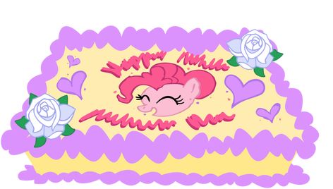 Pinkie Pie's Birthday Cake - Vector by H2oOctane Pinkie Pie Birthday, Pie Birthday Cake, Pinkie Pie Cake, Pinkie Pie Party, Rainbow Dash Cake, Pie Birthday, Pie Party, My Little Pony Birthday Party, Little Pony Birthday Party