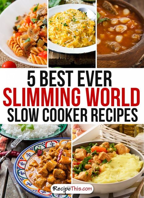 Slimming World | The best Slimming World slow cooker Recipes brought to you by RecipeThis.com Sw Recipes, Slow Cooked Meals, Slow Cooker Dinner, Slow Cooker Recipes Healthy, Best Slow Cooker, Healthy Eating For Kids, Crock Pot Slow Cooker, Easy Slow Cooker, World Recipes