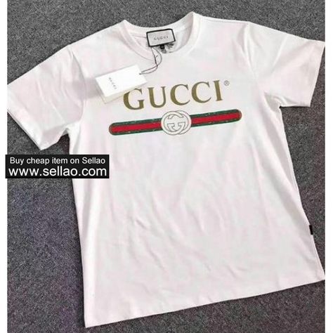 classic gucci men/women t-shirt cotton shirt for 12.99 USD Sale - #1000161356 - Sellao Gucci Sweatshirt, Gucci Shirts, Lv Men, Gucci Shirt, Dress Shoes For Men, Mens Polo T Shirts, Gucci T Shirt, Gucci Mane, Gucci Outfits