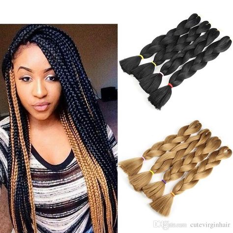 Blonde Ombre Braids, Braid Hair Extensions, 27 Honey Blonde, Ombre Braids, Kanekalon Jumbo Braid, Ombre Braid, Jumbo Braids, Braiding Hair, Ombre Color