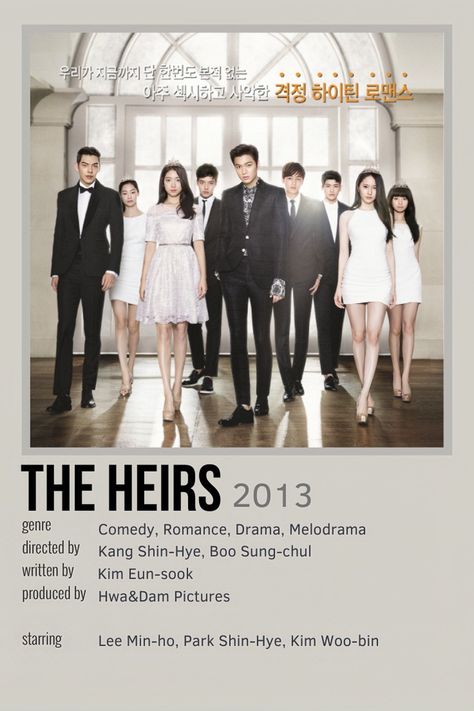 Kdrama The Heirs, The Heirs Kdrama Poster, The Heirs Kdrama, Heirs Kdrama, Kdrama List, Romance Movie Poster, Kdrama Poster, New Korean Drama, Drama Fever