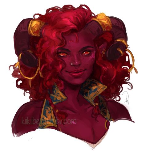 Dnd Species, Rpg Npc, Tiefling Female, Magic User, Tiefling Bard, Dungeons And Dragons Characters, Dnd Art, Afro Art, Arte Fantasy