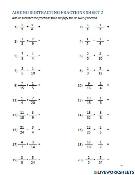 Adding And Subtracting Fractions With Unlike Denominators Anchor Chart, Adding Like Fractions Worksheet, Like And Unlike Fractions Worksheet, Adding And Subtracting Fractions Unlike, Fraction Subtraction Worksheet, Fractions Adding And Subtracting, Adding Fractions Worksheet, Subtracting Fractions Unlike Denominator, Adding And Subtracting Fractions With Unlike Denominators