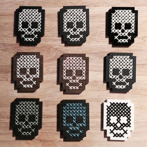 Cross Stitch Skull, Simple Skull, Metal Skull, Metal Cross, Plastic Canvas Crafts, Simple Cross Stitch, Cross Stitch Patterns Free, Canvas Crafts, Free Cross Stitch