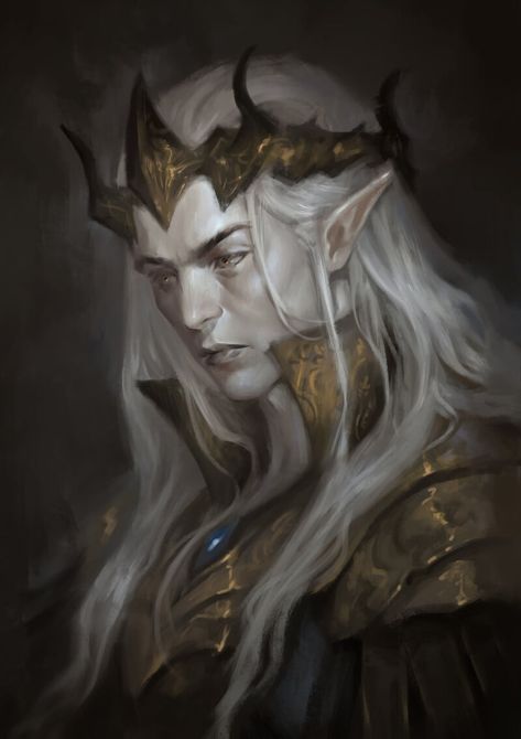 ArtStation - Elf Mtg Artwork, Dnd Elves, Male Elf, Elf King, Dnd Races, Elf Art, High Elf, Fantasy Portraits, King Art