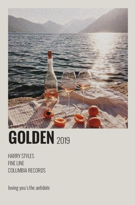 Harry Styles Song Poster, Wallpaper Aesthetic Lyrics, Golden By Harry Styles, Harry Styles Wallpaper Aesthetic, Song Posters, Harry Styles Songs, Polaroid Posters, Music Poster Ideas, Harry Styles Poster