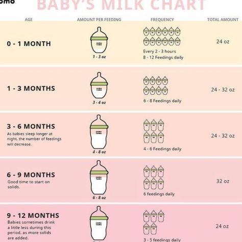 Feeding Info 🍼 ￼ ￼ ��￼ Baby Milk Chart, Baby Feeding Timeline, Baby Chart, Baby Feeding Chart, Baby Food Chart, Baby Routine, Baby Feeding Schedule, Newborn Feeding, Baby Schedule