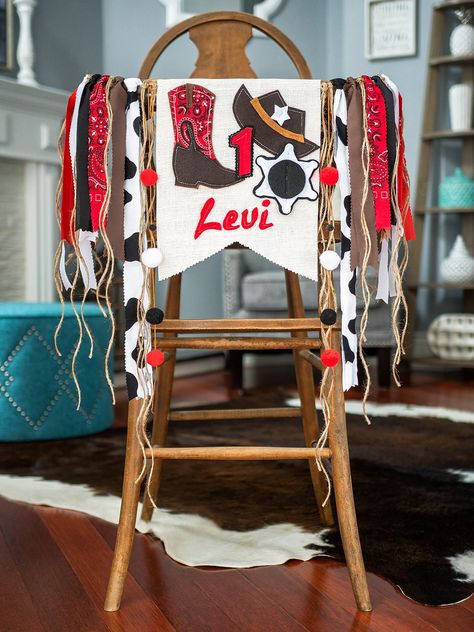 High Chair Garland, Food Tables, Rodeo Birthday Parties, Rodeo Party, Custom Birthday Banners, Birthday Highchair, Rodeo Birthday, Highchair Banner, Birthday Photo Props