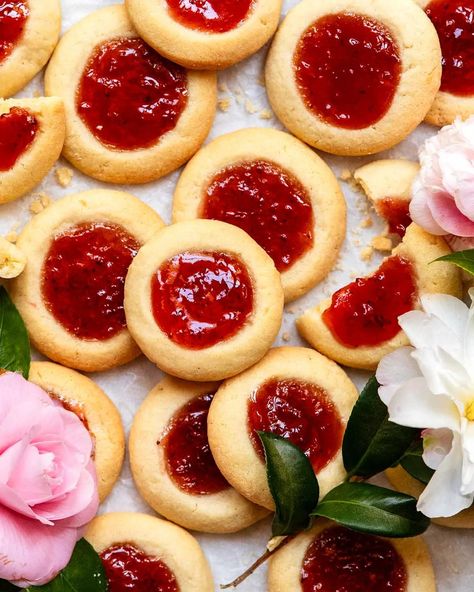 Jam Drops (Thumbprint Cookies) - RecipeTin Eats Recipes With Jam, Thumb Cookies, Recipe Tins, Square Biscuits, Jam Drops Recipe, Jam Thumbprints, Australian Foods, Jam Drops, Lunchbox Kids