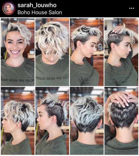 Hip Hair, Curly Pixie Haircuts, Pixie Haircut For Thick Hair, Short Hair Undercut, Undercut Pixie Haircut, Undercut Pixie, Penteado Cabelo Curto, Pixie Haircuts, Short Pixie Haircuts