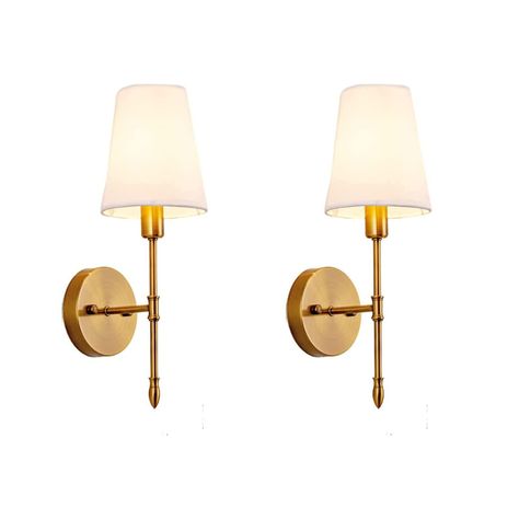 Remote Control Wall Sconces, Over Bed Lights, Art With Wall Sconces, Above Bed Lights, Bedroom Plug In Wall Lights, Small Wall Lamp, Small Foyer Lighting Ideas, Gold Wall Sconces Bathroom, Lights Above Bed Ideas