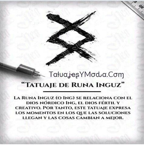 Significado de los Tatuajes Runa Inguz Viking Tattoo Meaning, Rune Tattoo, Tattoo Signs, Viking Symbols, Viking Tattoos, Symbolic Tattoos, Love Tattoos, Mini Tattoos, Tattoos With Meaning