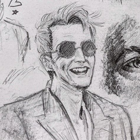 Good Omens Drawing, Good Omens Book, Ineffable Husbands, Good Omens, Book Art Drawings, Realistic Drawings, Pencil Drawing, Art Sketchbook, Drawing Reference