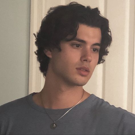 Christopher Volz, Middle Part Mullet, Mullet Curly, Middle Part Curly Hair, Long Curly Hair Men, Mens Haircuts Medium, Dark Curly Hair, Black Wavy Hair, Men Haircut Curly Hair