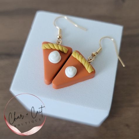 Style: Pumpkin Pie Slice Earrings Features: These Earrings Are Clay And Handmade. Some Variation Is To Be Expected Between Items. Size: About 5/8" L X 3/4" H Color: Orange Condition: Nwt - New And Unworn. Comes With A Reusable Plastic Case. Bundle 2 Or More Items And Get 20% Off! Orders Are Shipped Within 1-2 Business Days. General Jewelry Care - Keep The Item Dry And Away From Moisture. All Photos Are Owned By Char + Cait Boutique And Are Prohibited From Being Used Without Permission. Clay Pumpkin, Sparkle Hoop Earrings, Lavender Earrings, Patina Earrings, Pie Slice, Sterling Silver Owl, Food Earrings, Stone Dangle Earrings, Mini Studs