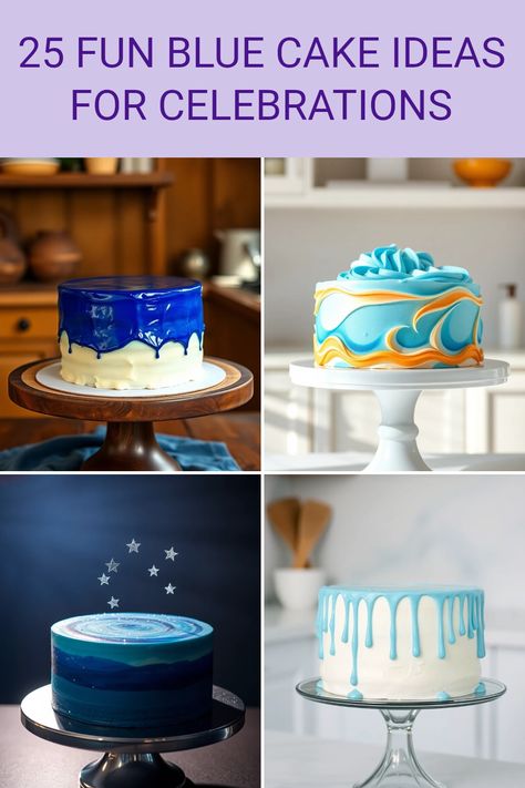 Explore 25 creative blue cake ideas with fun designs including cobalt, creamsicle, sapphire layers, and more to enhance your celebration. This pin features 4 images showcasing vibrant cake designs. Blue Cake Designs Birthday, Blue Cake Ideas, Blue Velvet Cake, Blue Velvet Cakes, Velvet Cakes, Blue Cakes, Blueberry Cheesecake, Cake Lover, Cake Inspiration