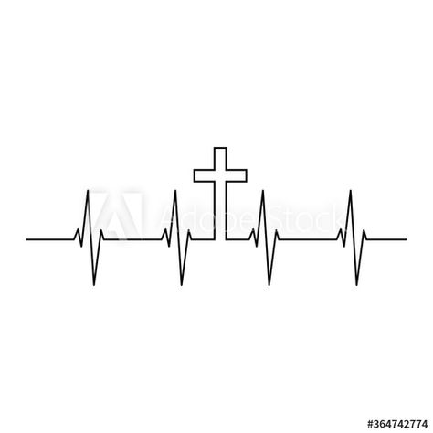 Lifeline Tattoos, Ekg Tattoo, Heartbeat Tattoo Design, Dove Tattoo Design, Heaven Tattoos, Heartbeat Tattoo, Dove Tattoo, Christian Designs, Cricut Fonts