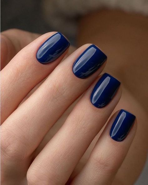 Blue Gel Nails, Navy Nails, Navy Blue Nails, Simple Gel Nails, Casual Nails, Pretty Gel Nails, Sparkle Nails, Short Acrylic Nails Designs, Chic Nails