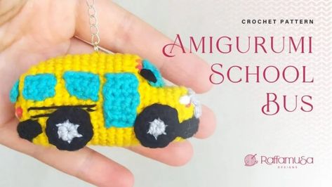 Amigurumi • RaffamusaDesigns Free Crochet Patterns by RaffamusaDesigns Crochet School, Crochet Car, Medium Weight Yarn, Backpack Decoration, Crochet Elephant, Paintbox Yarn, Dk Yarn, Free Crochet Patterns, Back To School Gifts