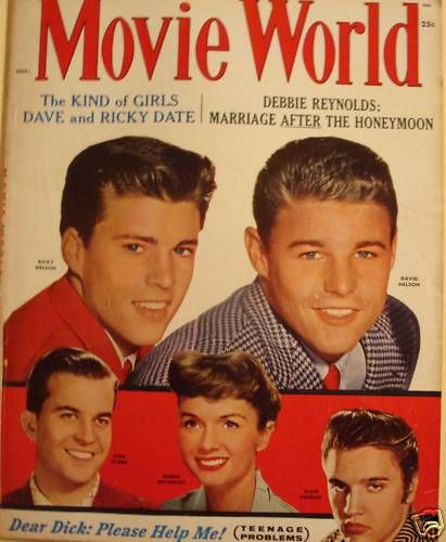 Nov.1958 Harriet Nelson, Bobby Rydell, David Nelson, Rick Nelson, Movie World, Annette Funicello, Ricky Bobby, Ricky Nelson, Vintage Stars