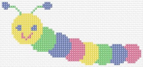 Ann Logan|10 Free Patterns Online|Caterpillar|4827 Cross Stitch Calculator, Cushion Ideas, Online Pattern, Cross Stitch Patterns Free, Canvas Crafts, Baby Quilt, Quilt Ideas, Perler Beads, Cross Stitch Designs