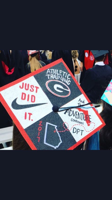 I saw this on twitter and stole it. I also love the different sections Sports Medicine Graduation Cap, Athletic Trainer Graduation Cap, Sports Graduation Cap, Athletic Training Graduation Cap, Athletic Training Sports Medicine, Bachelors Graduation, Basketball Banquet, College Crafts, College Grad Cap Ideas