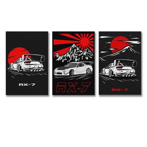 PRICES MAY VARY. 【SHOW YOUR PERSONALITY】: 3pcs JDM Sport Car Posters Rx7 Car Wall Decor Art-Modern Car Wall Art Prints Every One needs posters to show their favorite and personality. Here we have Frame and No Frame to Choose and you'll have many options to arrange them on your wall, SO EXCITING! 【PREMIUM QUALITY AND VIVID COLOR IMAGES 】3pcs JDM Sport Car Posters Rx7 Car Wall Decor Art-Modern Car Wall Art Prints High-quality canvas,fine texture,no peculiar smell,creating a healthy and comfortable Car Rx7, Car Wall Decor, Bedroom Decor Posters, Office Canvas, Family Bedroom, Decor Posters, Car Wall Art, Rx 7, Wall Art Picture