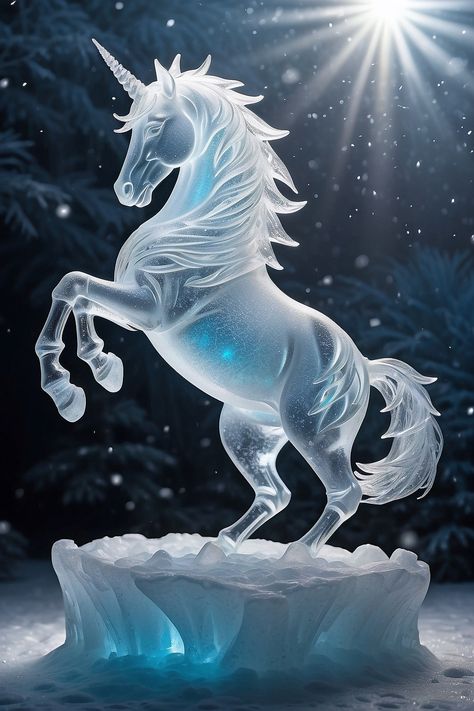 Snowing Background, Ice Sculpture, Acrylic Wall Decor, Horse Wallpaper, Love Animation Wallpaper, Gems Art, Ice Sculptures, Craft Set, Gold Art