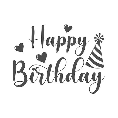 Happy Birthday Cricut, Confetti Illustration, Letter Happy Birthday, Lettering Happy Birthday, Happy Birthday Logo, Happy Birthday Letter, Happy Birthday Font, Birthday Typography, Birthday Vector