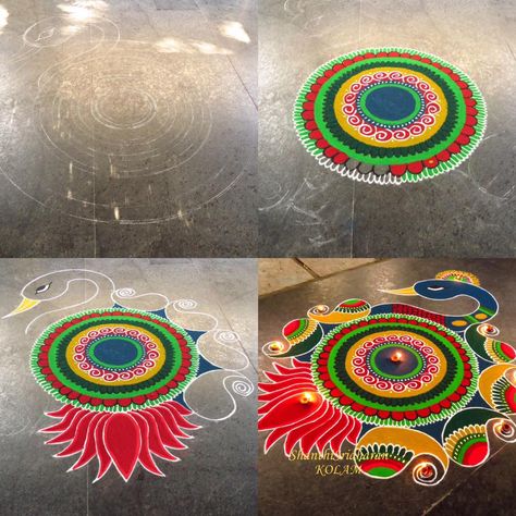 Circular Rangoli Designs, Round Rangoli Design, Rangoli Designs For Competition, Easy Rangoli Designs Videos, Very Easy Rangoli Designs, Rangoli Designs Simple Diwali, Easy Rangoli Designs Diwali, Rangoli Side Designs, Rangoli Designs Latest