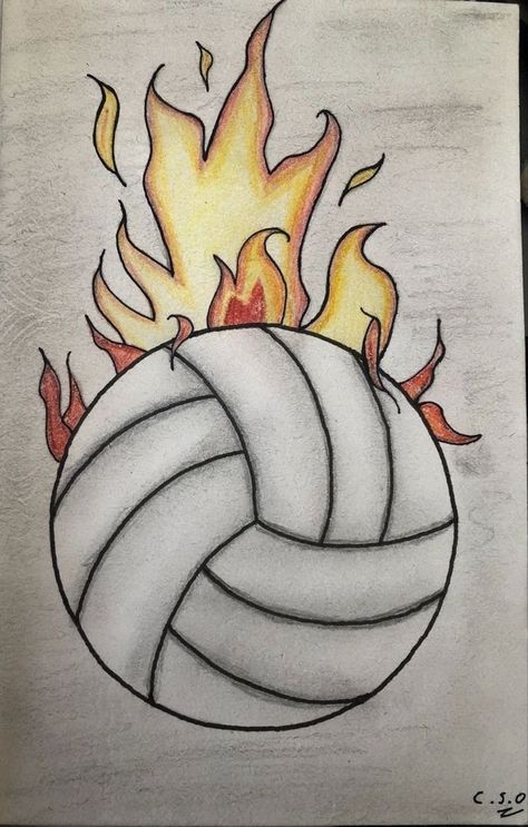 Volleyball Drawing, Cute Easy Doodles, Cool Pencil Drawings, Meaningful Drawings, Easy Canvas Art, Easy Doodle Art, Easy Doodles Drawings, Easy Drawings Sketches, Cute Doodles Drawings