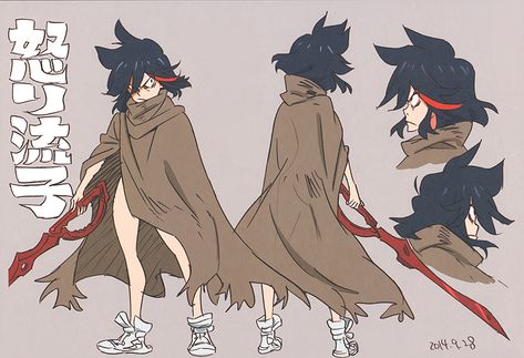 Cartoon Retro: artbooksnat: Kill la Kill (キルラキル) Character... Studio Trigger Character Design, Kill A Kill, Kill La Kill Art, Studio Trigger, Ryuko Matoi, Character Model Sheet, Kill La Kill, Character Design Animation, Character Sheet