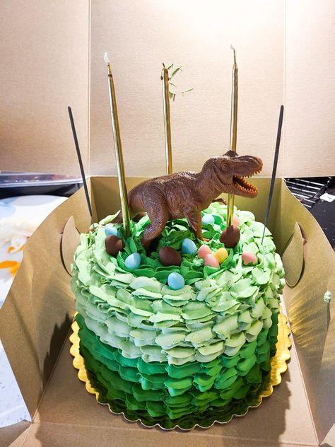 Mini Dinosaur Cake, Easy Dino Cake, Small Dinosaur Cake, Green Dinosaur Cake, Dinosaur Egg Cake, Dinosaur Cupcake Cake, Dinosaur Cupcakes, Dino Cake, Making Cakes