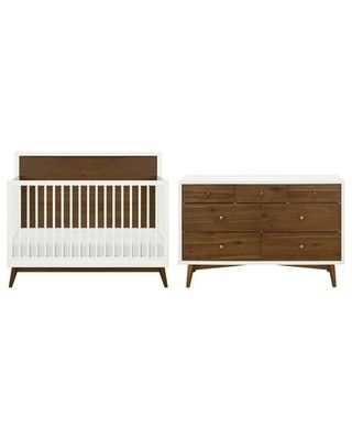 Babyletto Palma, Contemporary Nursery, 60s Furniture, Adjustable Mattress, Crib Sets, Nursery Furniture Sets, Convertible Crib, Double Dresser, Natural Walnut