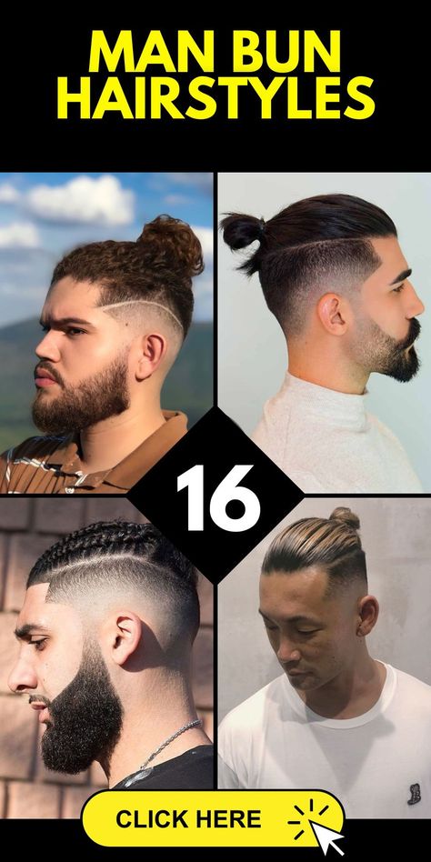 The versatility of man bun hairstyles extends to wedding fashion. Grooms can sport a low, sleek man bun for a classy, elegant look, complementing the formal attire of the special day. It's a modern hairstyle choice that adds a touch of personality to traditional wedding ensembles. Mens Ponytail Hairstyles, Man Bun Undercut, Viking Knot, Curly Top Knot, Undercut With Beard, Top Hairstyles For Men, Man Bun Hairstyles, Cool Hairstyles For Men, Trendy Hairstyle