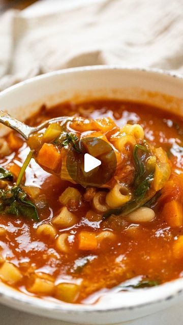 Vinny DelGiudice on Instagram: "Pasta Fagioli

A classic Italian soup with fresh vegetables and crispy pancetta we all know and love. It's on the menu at every Italian restaurant and always served with a little sprinkle of parmesan cheese.

I know most people will say to cook the pasta separately but as long as you're serving the whole pot, it's fine to do it altogether.

Get the full recipe at https://alwaysfromscratch.com/pasta-fagioli-with-spinach/ or comment/dm "pasta fagioli" and I'll send it to you!

#italianfood #soupseason #easyrecipes #pastafagioli #alwaysfromscratch" Pasta Fazool Soup, Pasta Fazool, Olive Garden Pasta, Crispy Pancetta, Pasta Fagioli Recipe, Fall Feast, Pasta Fagioli, Italian Soup, Soup And Stew