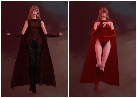 Scarlet Witch | plazasims on Patreon Witch Sims 4, Scarlet Witch Outfit, Scarlet Witch Costume, Sims 4 Patreon, Marvel Clothes, Sims 4 Game Mods, Sims 4 Mm Cc, Sims 4 Cc Folder, Super Hero Outfits