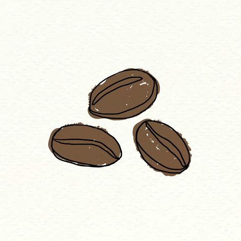 Doodle roasted coffee beans vector | premium image by rawpixel.com / nunny Coffee Bean Doodle, Bean Doodle, Coffee Cartoon, Roasted Coffee Beans, Roasted Coffee, Coffee Bean, Beige Background, Coffee Roasting, Coffee Beans