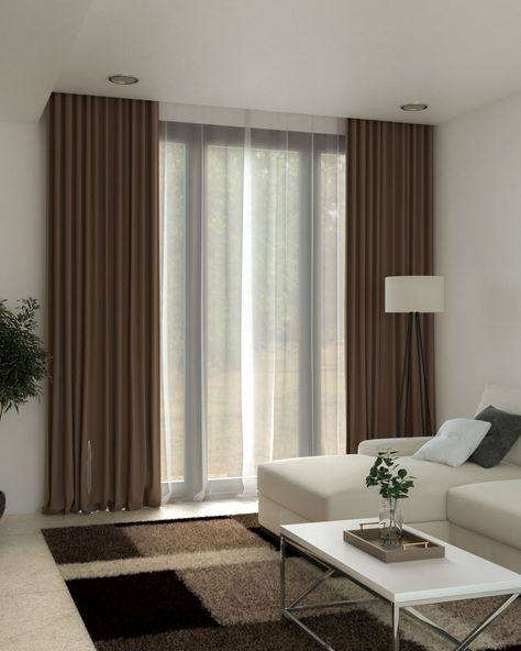 20 Best Curtain Colors For White Walls (to Transform Your White Haven) - roomdsign.com White And Brown Curtains, Brown And White Curtains, Curtain Colors For White Walls, Curtains For Drawing Room, Mint Curtains, Grey And White Curtains, Mustard Yellow Curtains, Curtains To Go, Sage Curtains