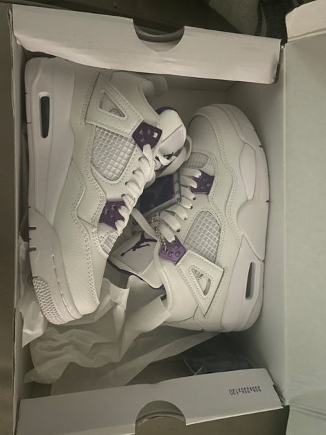 Sales Website, Fake Shoes, Jordan 4 White, Cheap Sneakers, Purple Metallic, Free Shoes, Air Jordan 4, Dream Shoes, Online Sales