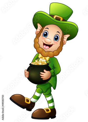 Leprechaun Pictures, Leprechaun Pot Of Gold, Gold Stock, Pot Of Gold, Silly Pictures, Funny Cartoon, Free Vector Images, St Patrick, St Patricks Day