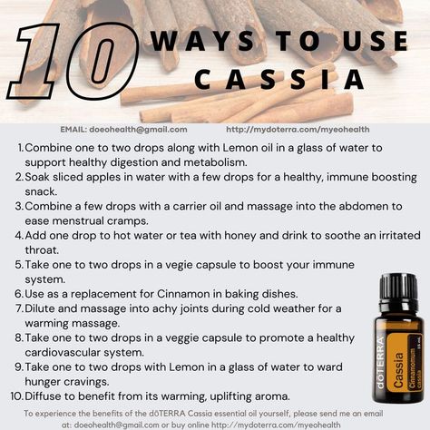 Doterra Cassia, Digestzen Doterra, Cassia Essential Oil, Pumpkin Fritters, Siberian Fir, Essential Oil Combinations, Medicinal Herbs Garden, Lemon Oil, Menstrual Cramps