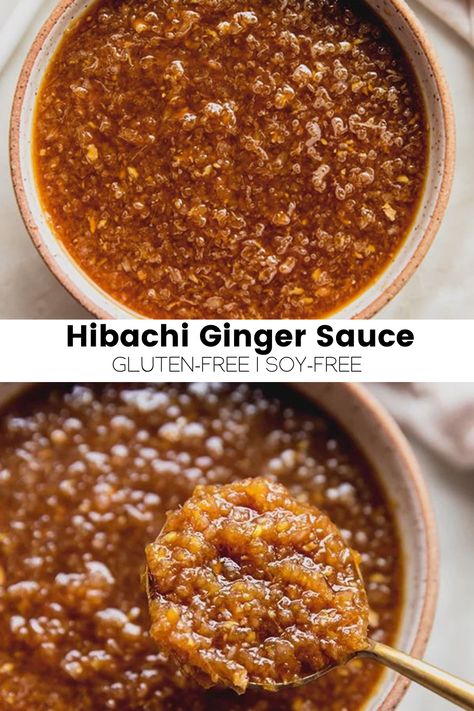 Hibachi Ginger Sauce Recipe, Hibachi Ginger Sauce, Ginger Sauce Recipe, Hibachi Sauce, Hibachi Recipes, Skin Recipes, Unbound Wellness, Ginger Salad Dressings, Paleo Sauces