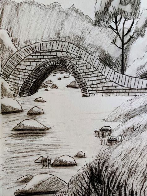 Stone Bridge, Art Diary, Learn Art, Old Stone, Art Drawings Sketches, Drawing Sketches, Bridge, Art Drawings, Fine Art