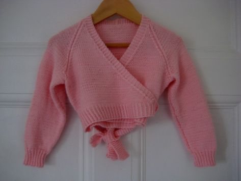 Rose Pink Ballet Crossover | Hand knit in Rose Pink Rico Bab… | Flickr Crochet Ballet Wrap, Ballet Wrap Sweater, Ballet Top, Crochet Slippers, Sweater Knitting Patterns, Wrap Sweater, Baby Knitting Patterns, Cute Crochet, Knitting Patterns Free