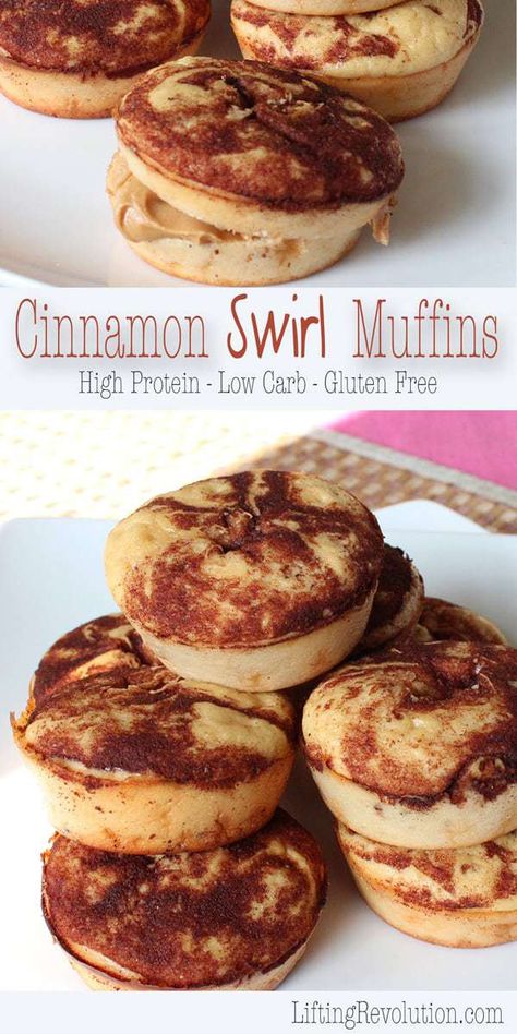 Cinnamon Swirl Muffins, Low Carb Muffin Recipes, Swirl Muffins, Low Carb High Protein, Keto Treats, Low Carb Muffins, Healthy Muffin Recipes, Healthy Breakfasts, Low Carb Sweets